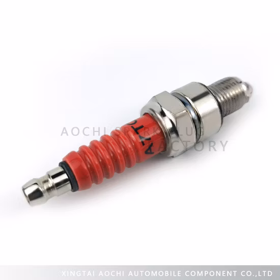 Cheap Red Bright Nickel Factory Motorcycle Spare Parts Spark Plug (A7TC)